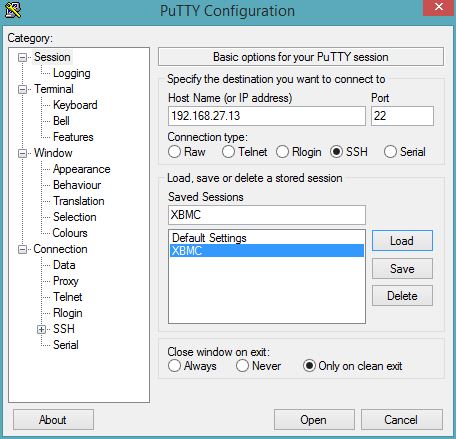 PUTTY Configuration